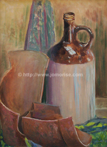 Brown Jug with Clay Pots